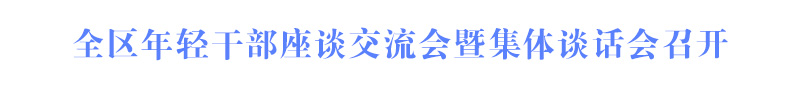 全區(qū)年輕干部座談交流會(huì)暨集體談話(huà)會(huì)召開(kāi)